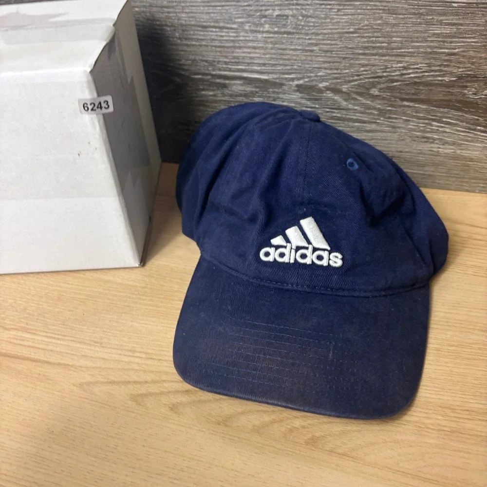 Adidas Hat Cap Strap Back Blue Navy Gym‎ Running Adjustable